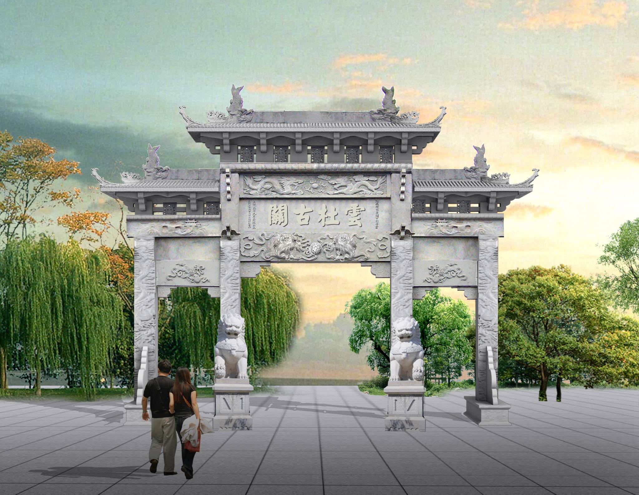 鄉(xiāng)村石牌坊