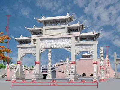 石雕欄桿、石拱橋、石欄桿