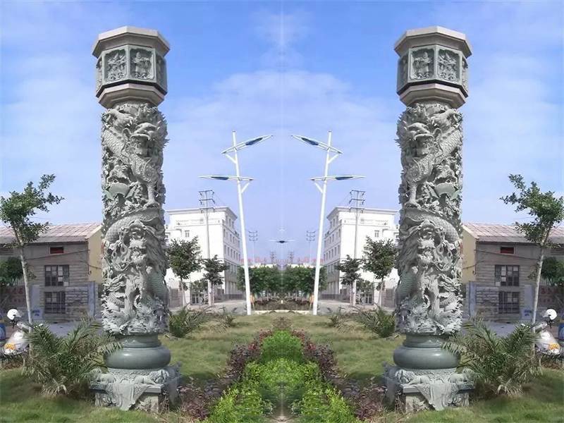 小區(qū)廣場(chǎng)花崗巖石龍柱